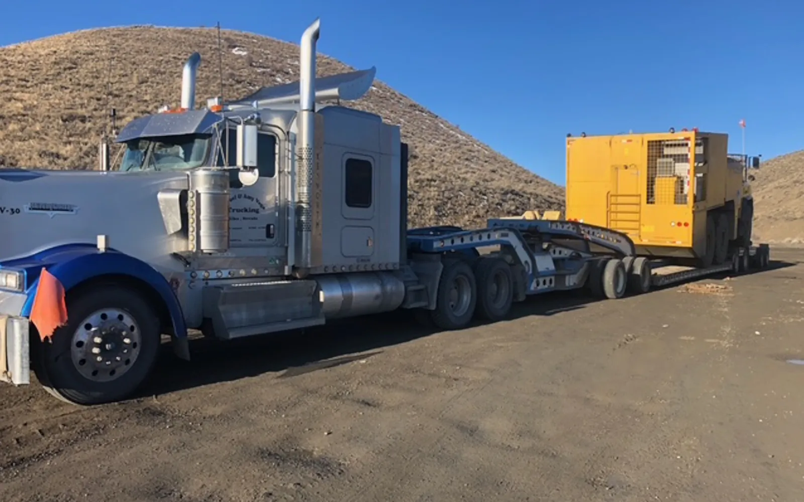Fuel truck prepared for transport
